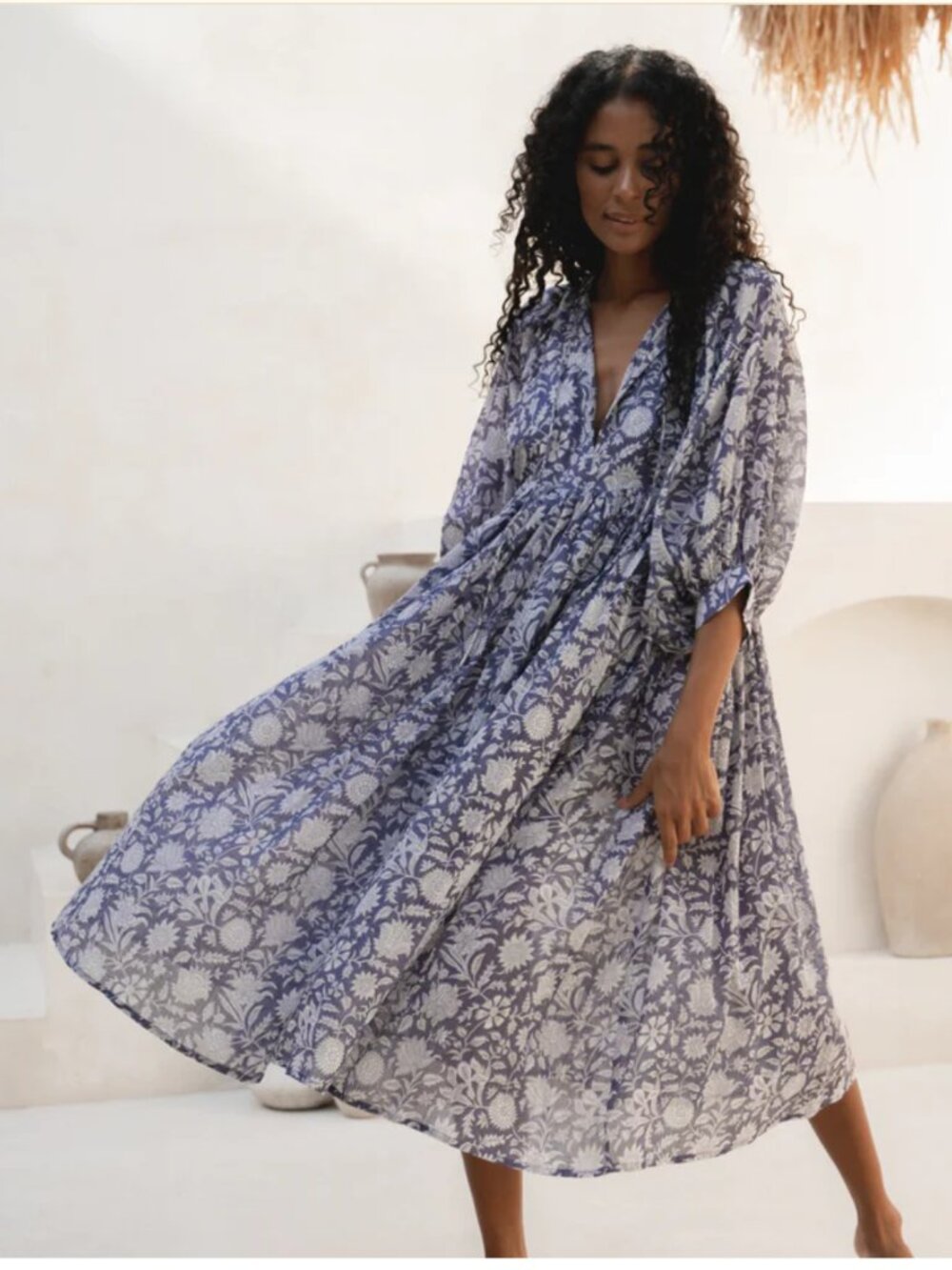 Daughters of India Kyra Midi Dress - Blue Iris MEDIUM sold out $199